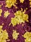 Burgundy and Gold Floral Print Stretch Panne Velour Fabric By the Yard